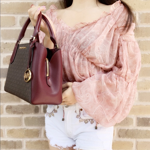 Gaby’sBags👜💕- Michael Kors Satchel brown Merlot - Picture 3 of 5